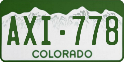 CO license plate AXI778
