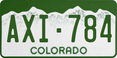 CO license plate AXI784