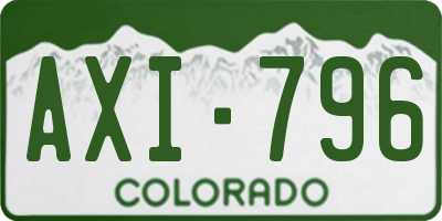 CO license plate AXI796