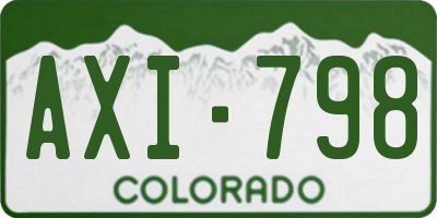 CO license plate AXI798