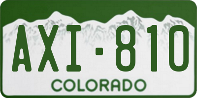 CO license plate AXI810