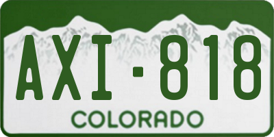 CO license plate AXI818
