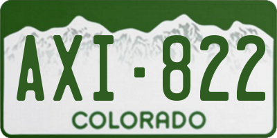 CO license plate AXI822