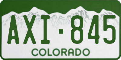 CO license plate AXI845