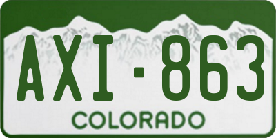 CO license plate AXI863