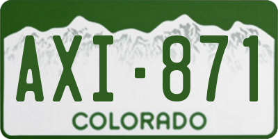 CO license plate AXI871