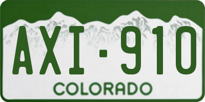 CO license plate AXI910