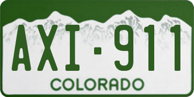 CO license plate AXI911