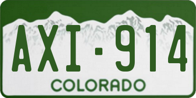 CO license plate AXI914