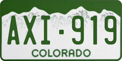 CO license plate AXI919
