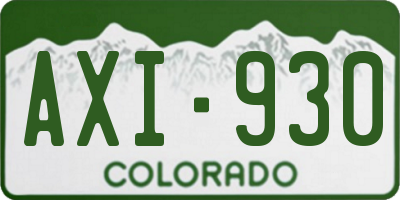 CO license plate AXI930