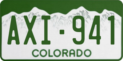 CO license plate AXI941