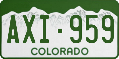 CO license plate AXI959