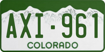 CO license plate AXI961