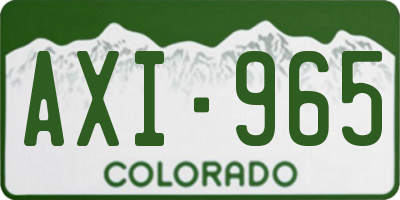 CO license plate AXI965