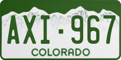 CO license plate AXI967