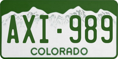 CO license plate AXI989