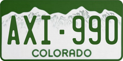 CO license plate AXI990