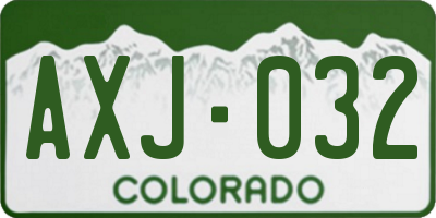 CO license plate AXJ032