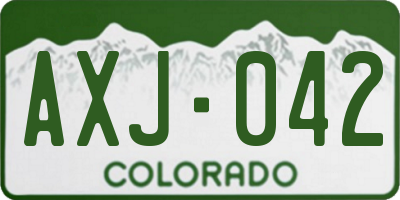 CO license plate AXJ042