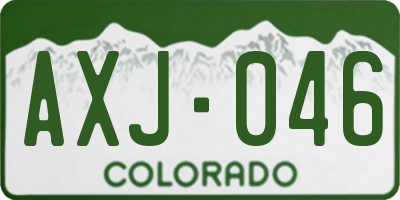 CO license plate AXJ046
