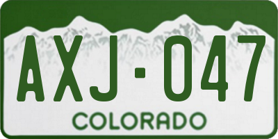 CO license plate AXJ047