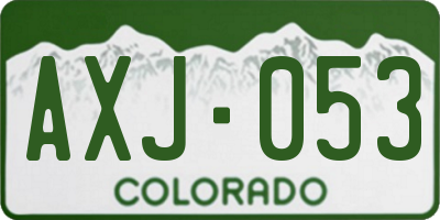 CO license plate AXJ053