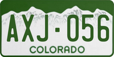 CO license plate AXJ056