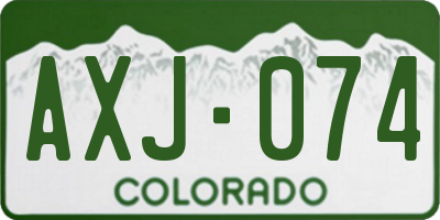 CO license plate AXJ074