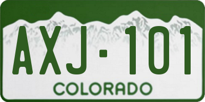 CO license plate AXJ101