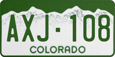 CO license plate AXJ108