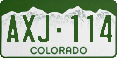 CO license plate AXJ114