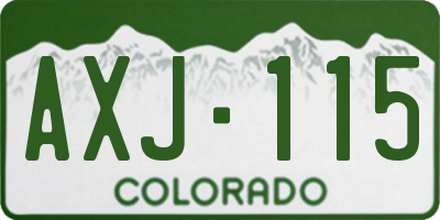 CO license plate AXJ115