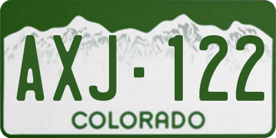 CO license plate AXJ122
