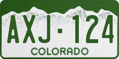 CO license plate AXJ124
