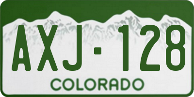 CO license plate AXJ128