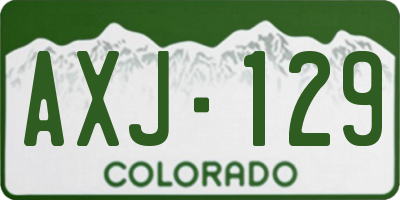 CO license plate AXJ129