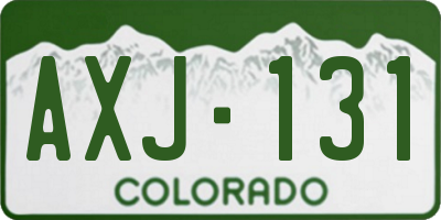 CO license plate AXJ131