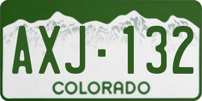 CO license plate AXJ132