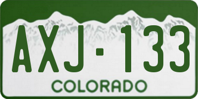 CO license plate AXJ133