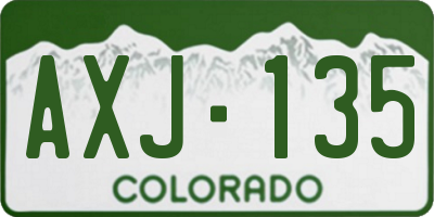CO license plate AXJ135