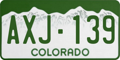 CO license plate AXJ139