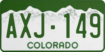 CO license plate AXJ149
