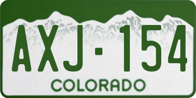 CO license plate AXJ154