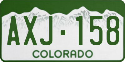CO license plate AXJ158