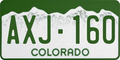 CO license plate AXJ160