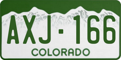 CO license plate AXJ166