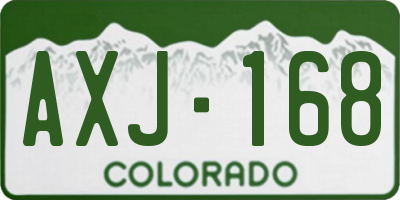 CO license plate AXJ168