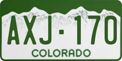 CO license plate AXJ170
