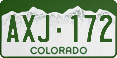 CO license plate AXJ172